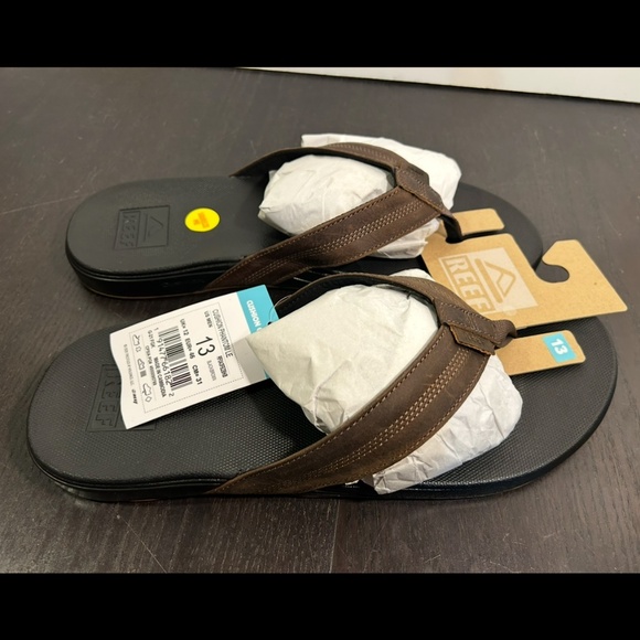 REEF Cushion Phantom LE Flip Flop Sandals Black/Brown Mens 13 - Picture 4 of 13